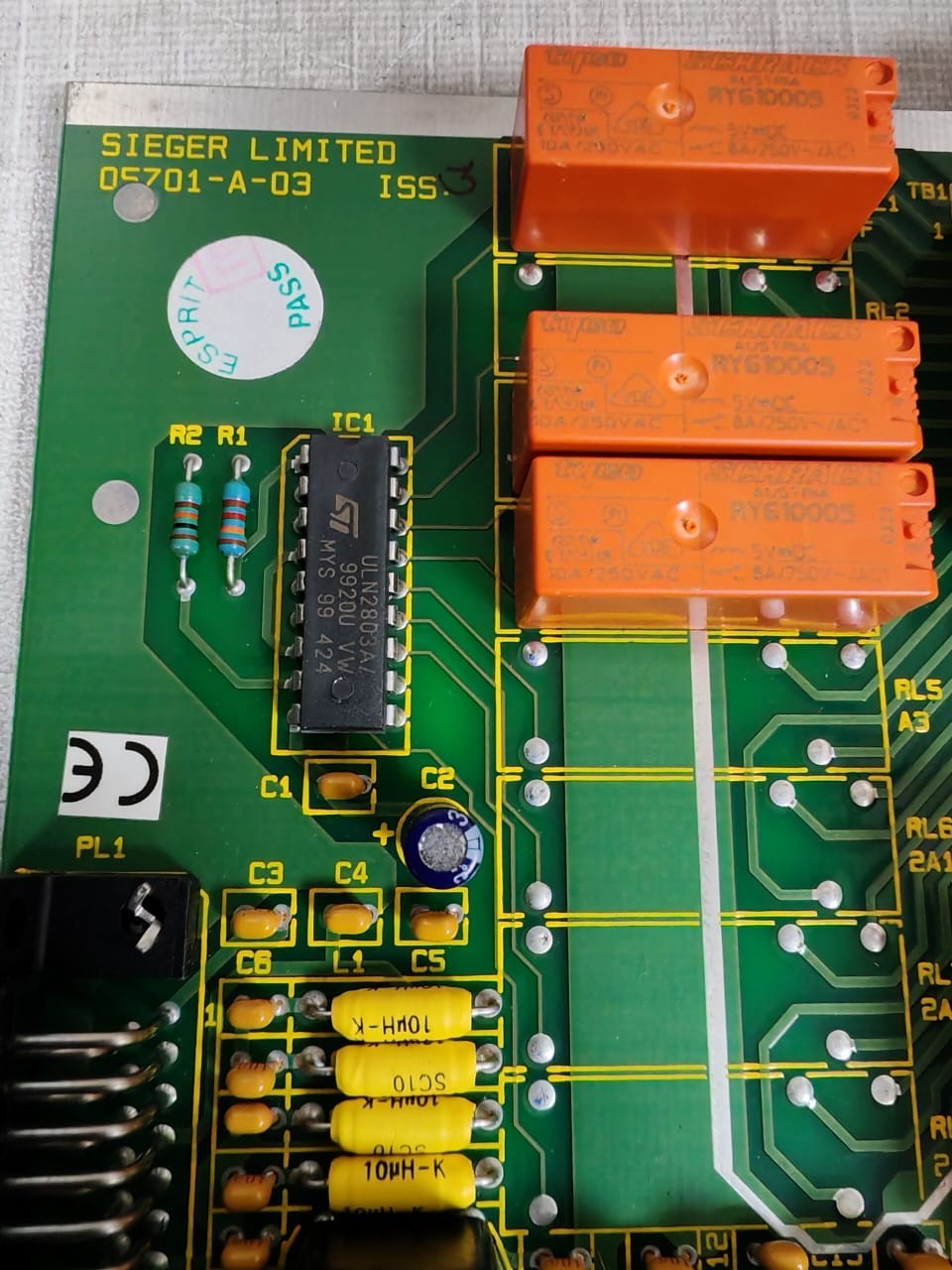 SIEGER 05701-C-0256 ISS 3 SIEGER 05701-A-03 SINGLE CHANNEL CONTROL CARD 05701-C-0256 ISS 3 6