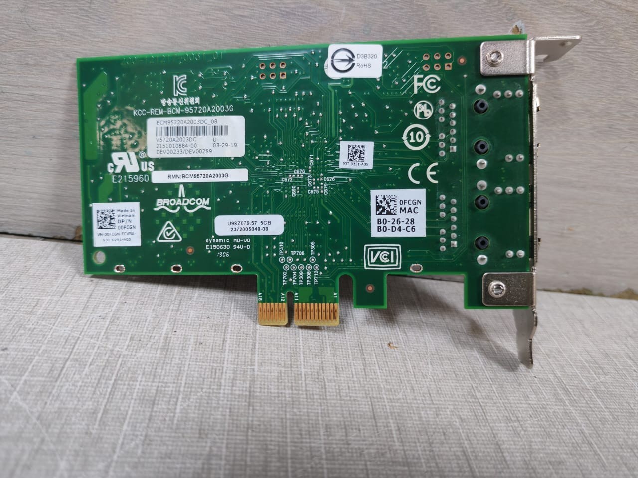 Broadcom KCC-REM-BCM-95720A2003G BROADCOM KCC-REM-BCM-95720A2003G DUAL PORT ETHERNET CARD 6