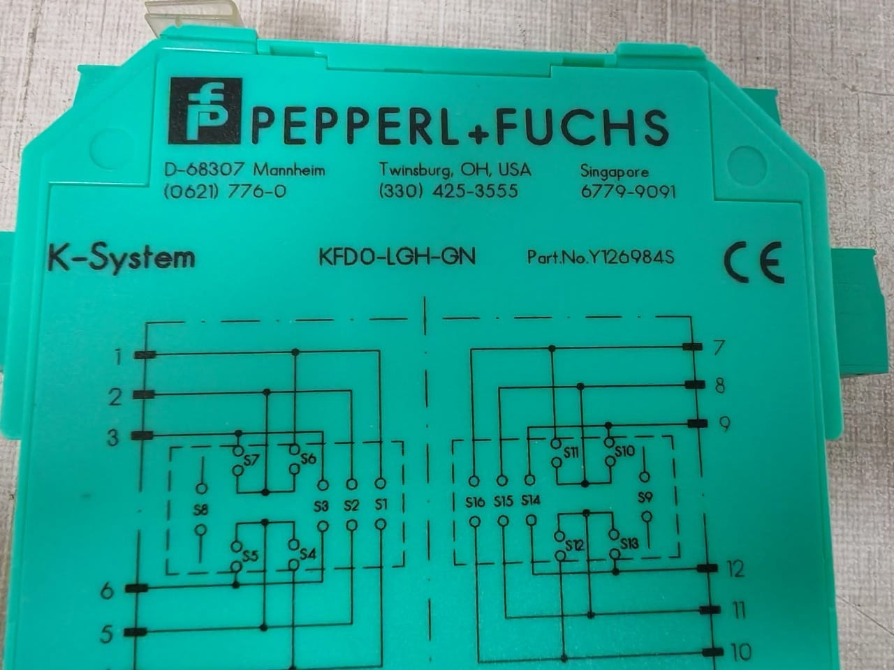 PEPPERL & FUCHS Y126984S PEPPERL & FUCHS KFDO-LGH-GN PN: Y126984S 5