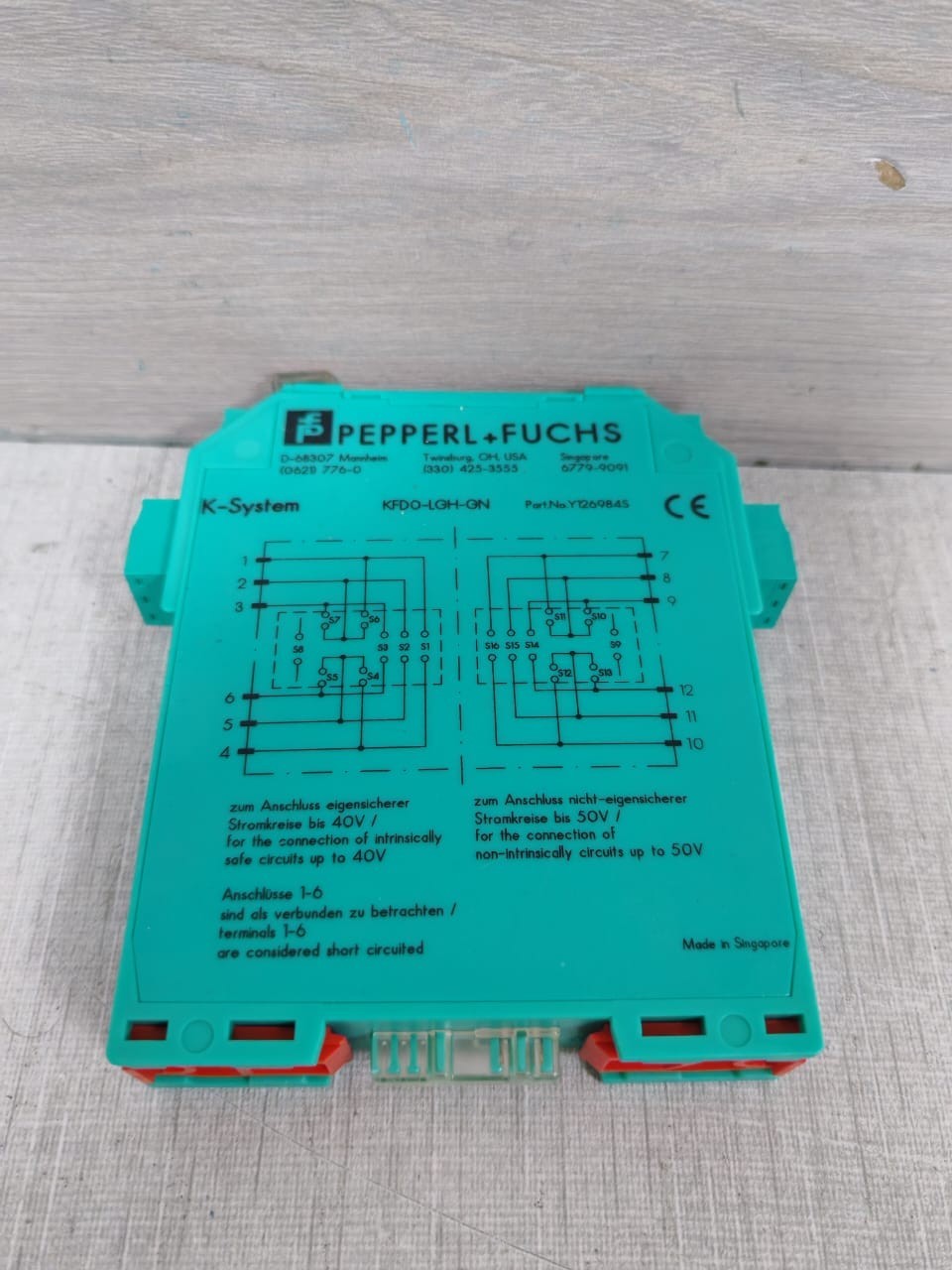 PEPPERL & FUCHS Y126984S PEPPERL & FUCHS KFDO-LGH-GN PN: Y126984S 6