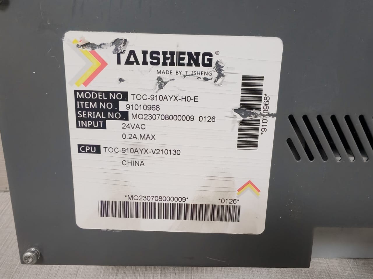TAISHENG TOC-910AYX-H0-E TAISHENG TOC-910AYX-H0-E PRESSURE FRYER CONTROL PANEL 5