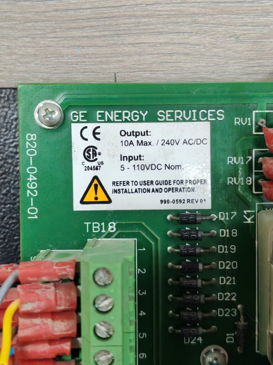 GE 820-0492-01 GE ENERGY SERVICES 820-0492-01 PCB BOARD 4