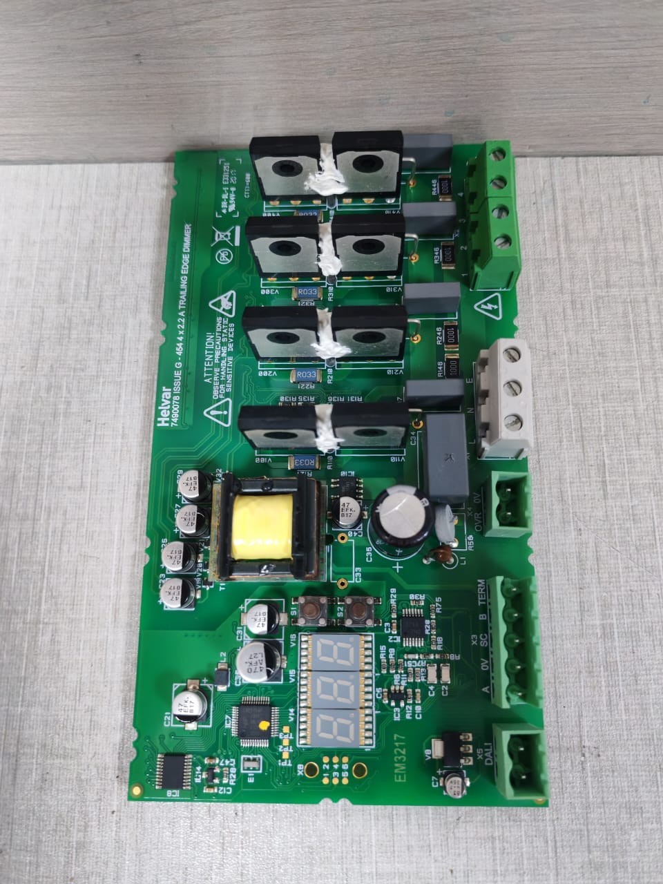 HELVAR 7490078 HELVAR 7490078 ISSUE G-454 4x2.2A TRAILING EDGE DIMMER BOARD FOR HELVAR 454 5
