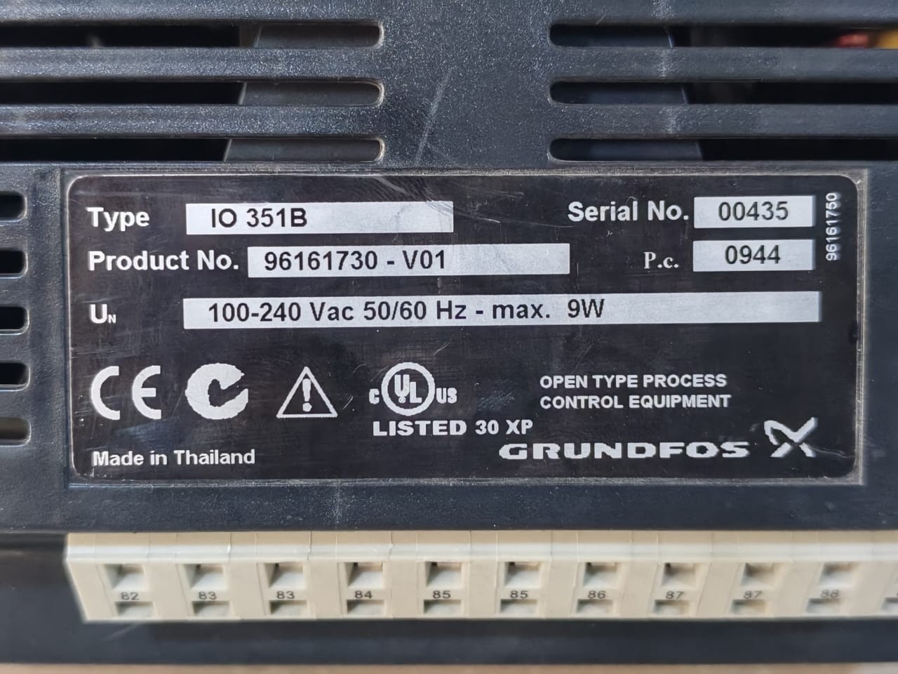 Grundfos IO-351 GRUNDFOS IO 351B/ IO 351 96161730-V01 EXTENSION ITERFACE MODULE 100-240V 6