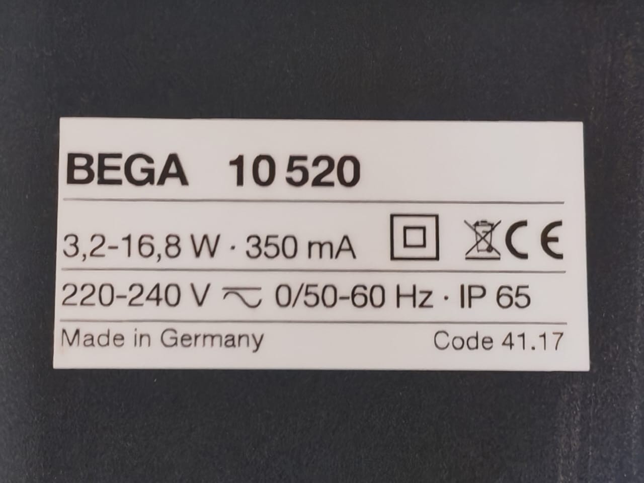 Bega BEGA-10520 Bega 10520 Power Supply Unit-Dali 220-240V 0/50-60Hz 3