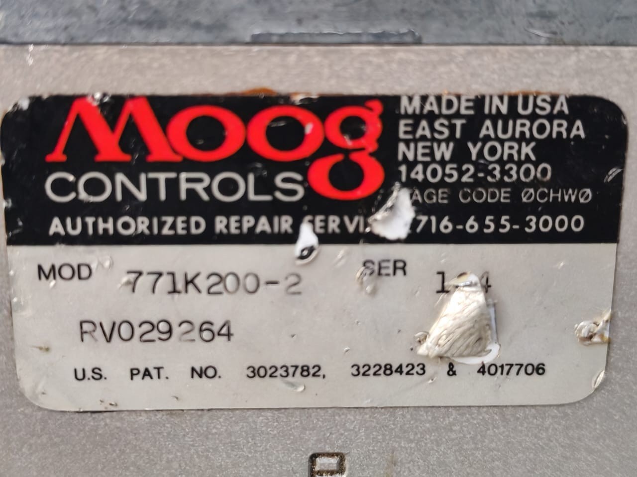 Moog 771K200-2 MOOG CONTROLS 771K200-2 ELECTROHYDRAULIC SERVO VALVE 6