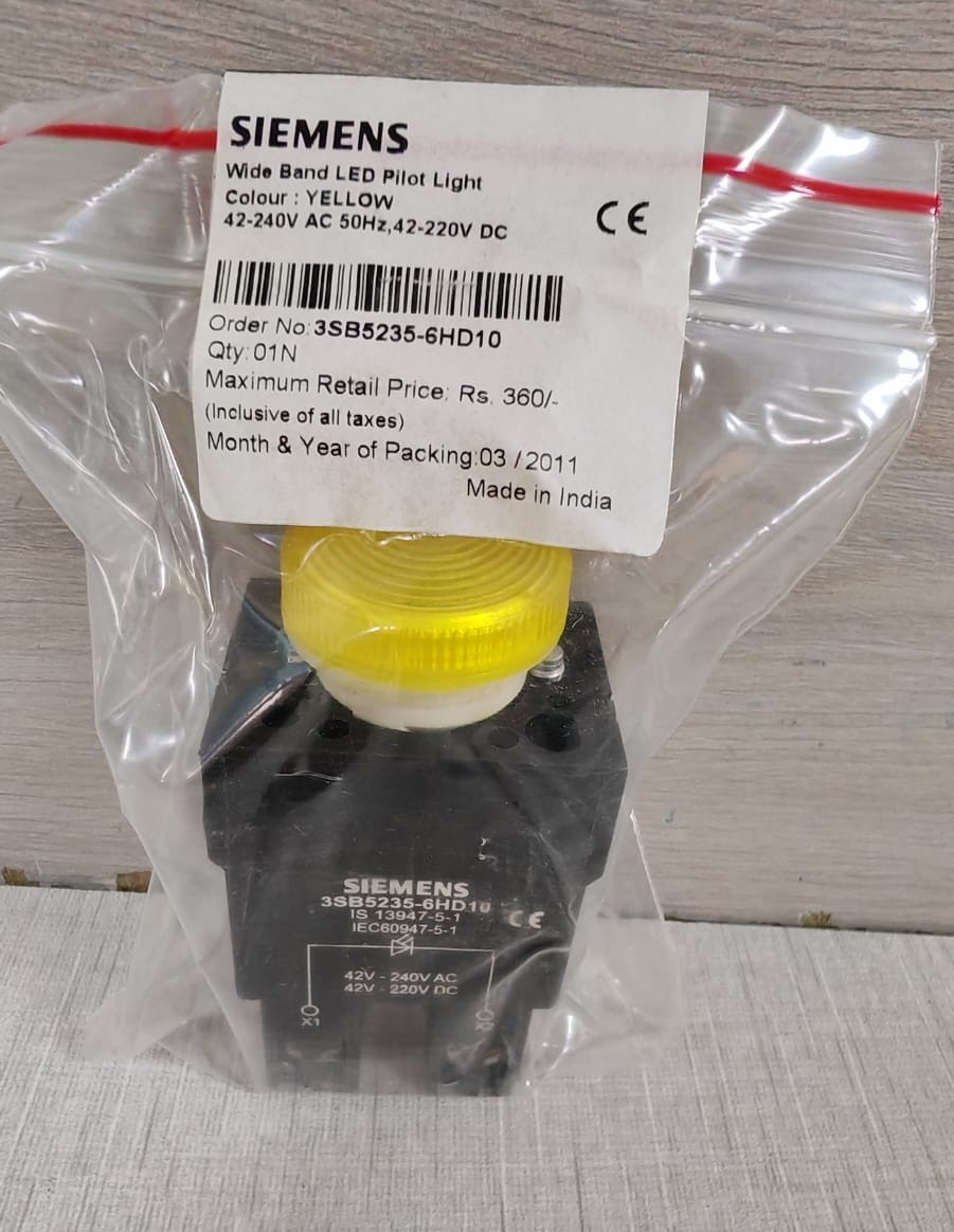 Siemens SIEMENS-3SB5235-6HD10 SIEMENS 3SB5235-6HD10 YELLOW WIDE BAND LED PILOT LIGHT (1 BOX 10PCS.) 7