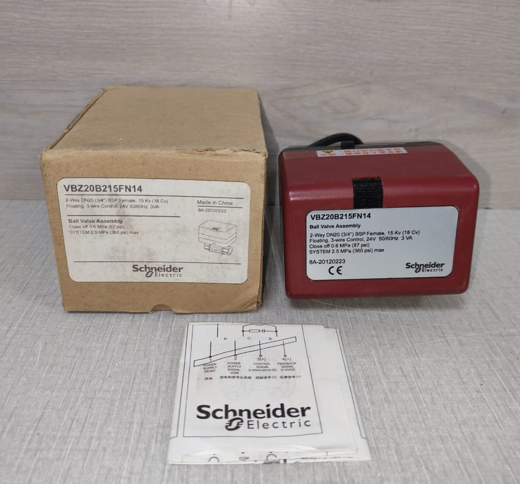 Schneider Electric VBZ20B215FN14 Ball Valve Assembly 2-Way DN20(3/4") BSP Female