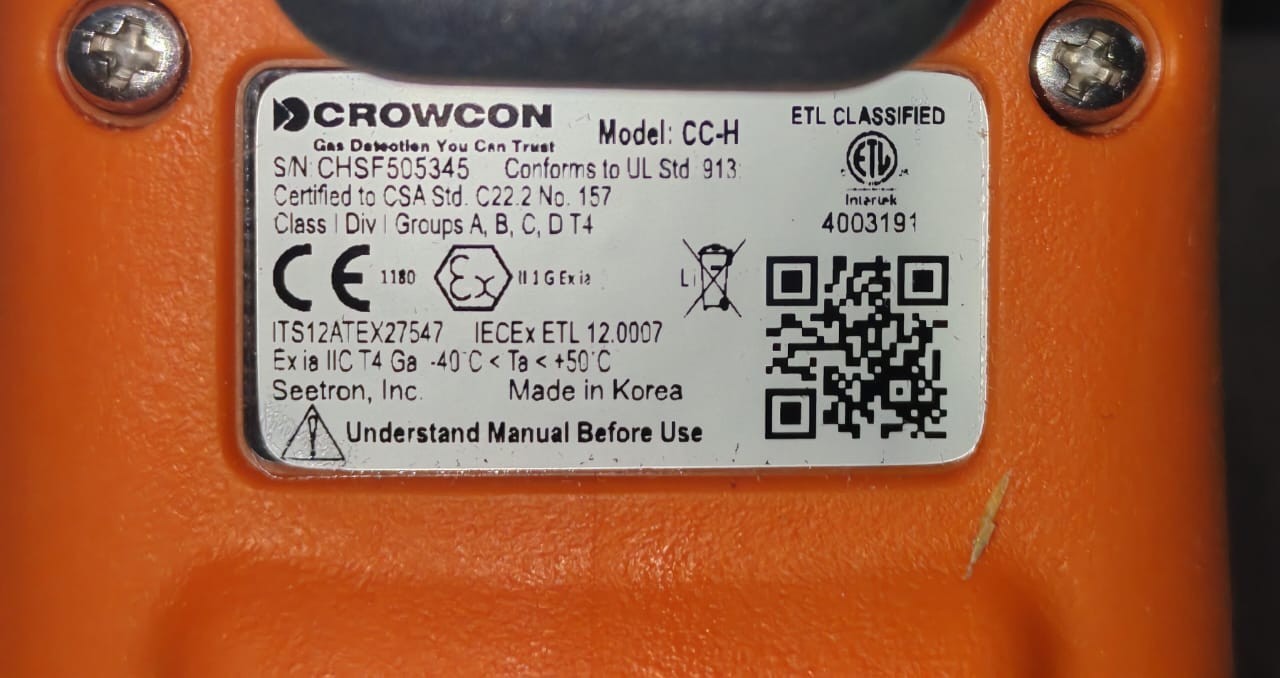 CROWCON ITS12ATEX27547 CROWCON H2S CC-H ITS12ATEX27547 GAS DETECTOR 8