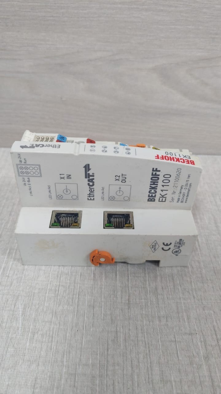 Beckhoff EK1100 BECKHOFF EK1100 ETHERCAT COUPLER INTERFACE MODULE 24V- W/ DAMAGED PART 8