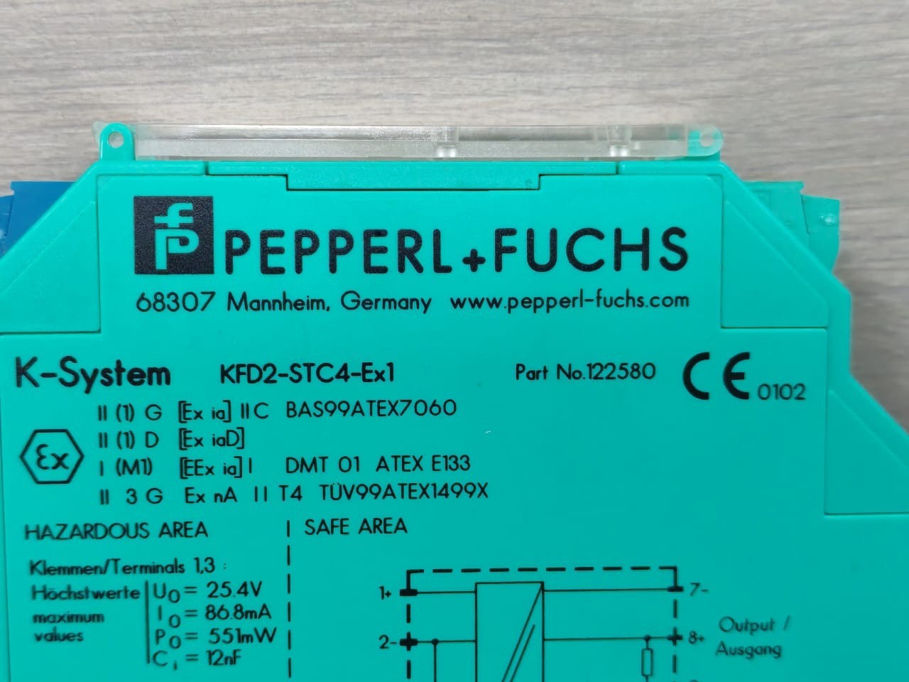 Pepperl+Fuchs KFD2-STC4-EX1 PEPPERL+FUCHS KFD2-STC4-Ex1 K-SYSTEM SMART TRANSMITTER ISOLATOR P/N: 122580 9