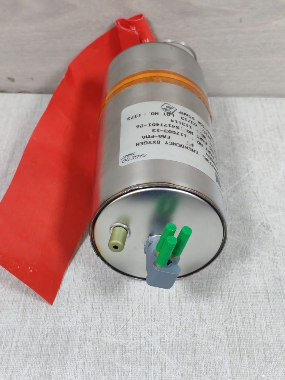 B/E AEROSPACE 117003-13 B/E AEROSPACE 117003-13 EMERGENCY GENERATOR CAGE NO.16827 FAA-PMA 7