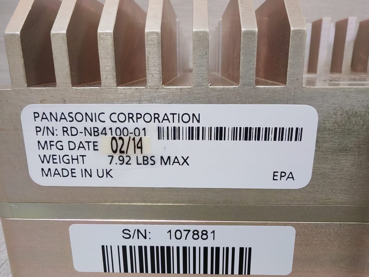 PANASONIC CORPORATION RD-NB4100-01 PANASONIC CORPORATION RD-NB4100-01 CAGE CODE KC635 3