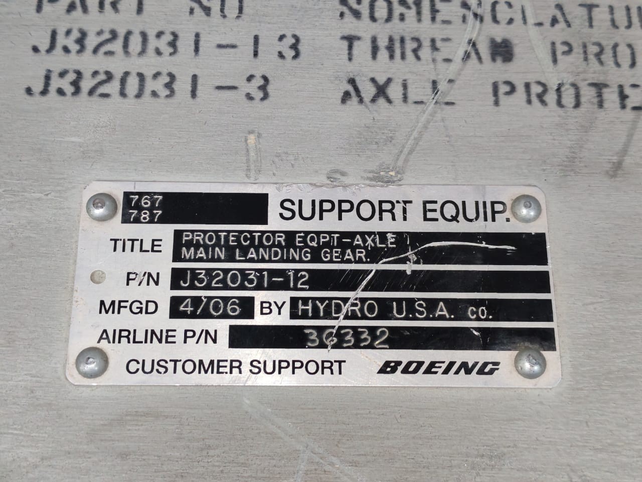Unbranded J32031-13 / J32031-3 J32031-13 / J32031-3 PROTECTOR EQPT-AXLE MAIN LANDING GEAR 7