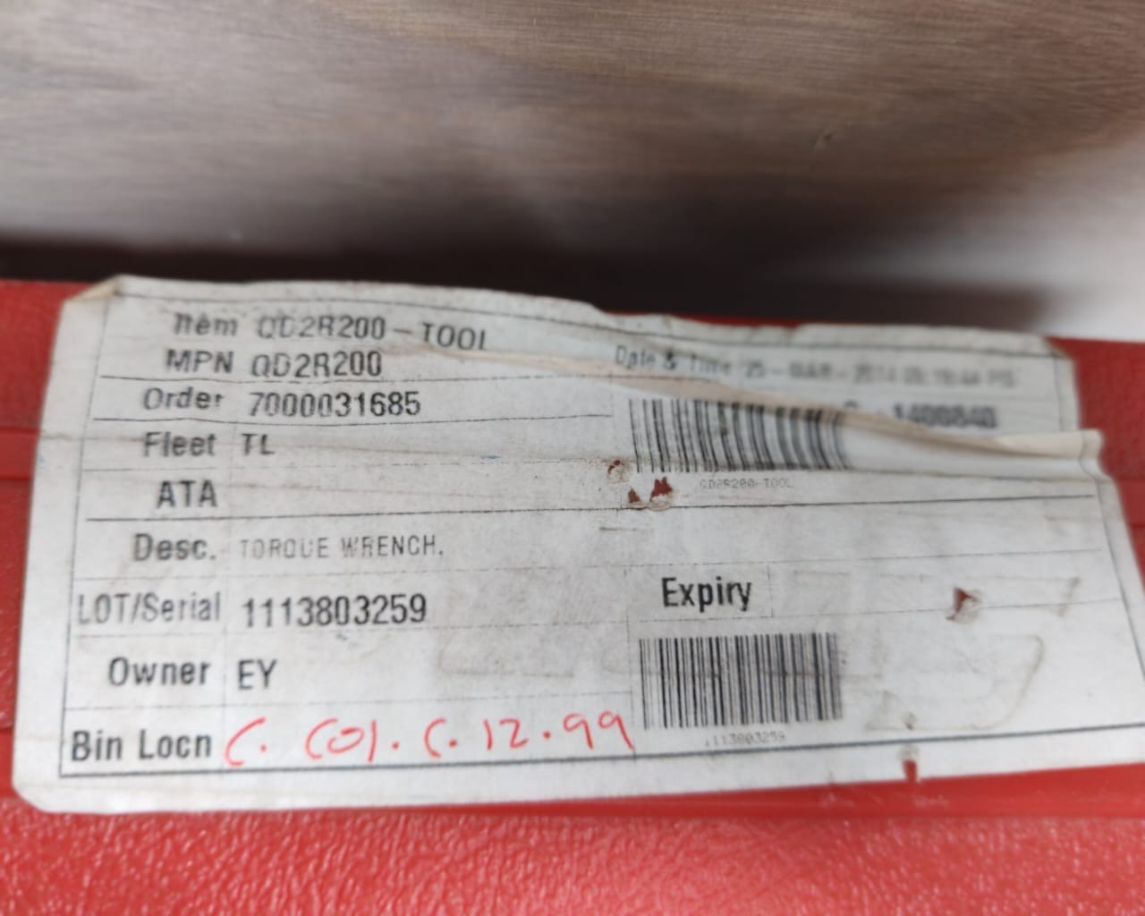 TORQUE INSTRUMENT 5662012 SNAP-ON TORQUE INSTRUMENT QD2R200 PN: 5662012 WRENCH 10