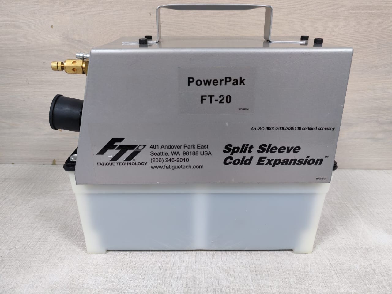 FT-20 FATIGUE TECHNOLOGIES INC. FT-20/ FT-20A POWERPAK HYDRAULIC PUMP 5
