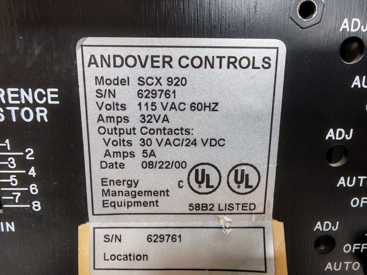 Andover Controls SCX920 Andover Controls SCX 920 Infinity System Controller 5