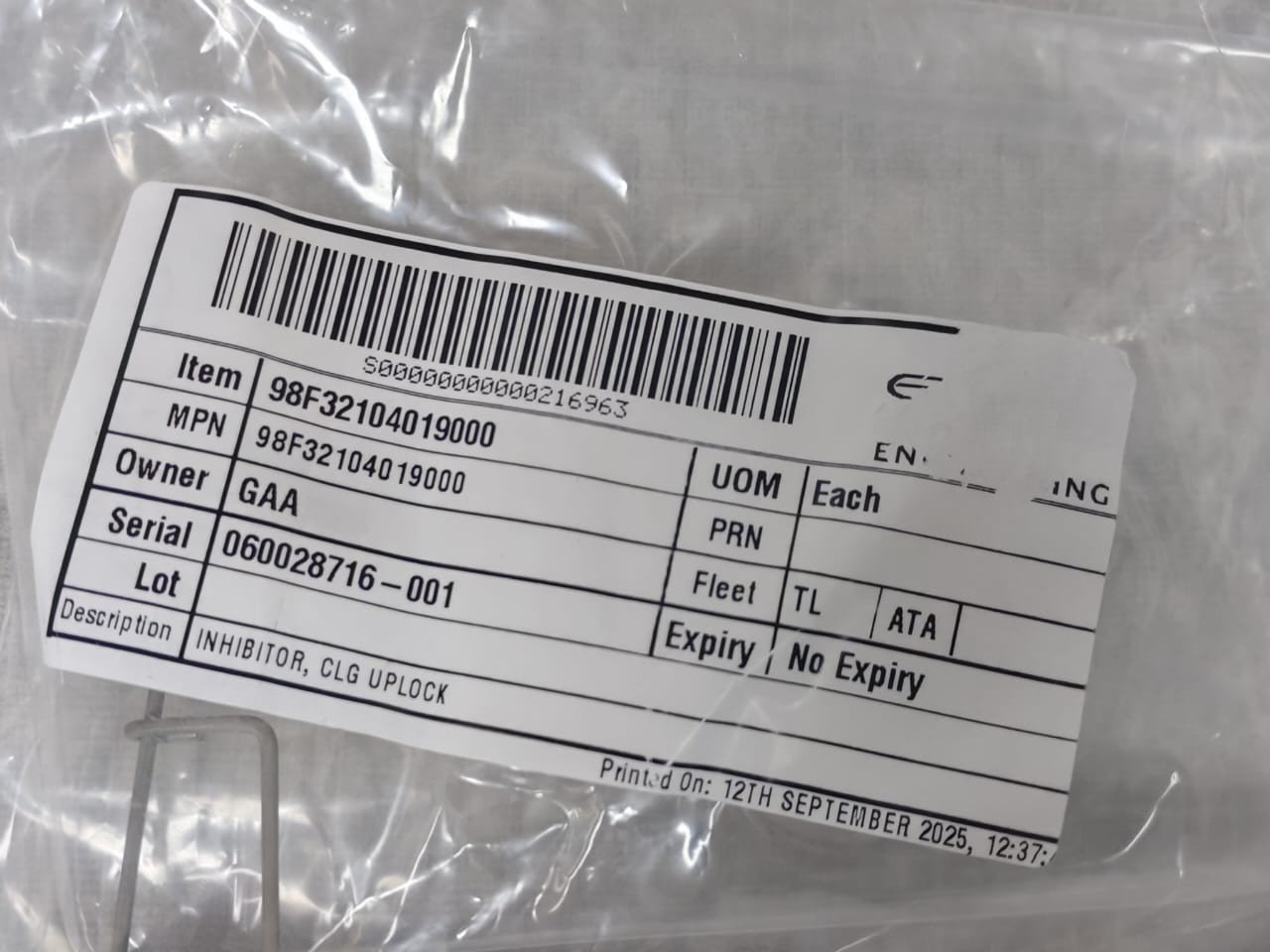 Unbranded 98F32104019000 98F32104019000 Inhibitor,CLG Uplock 6