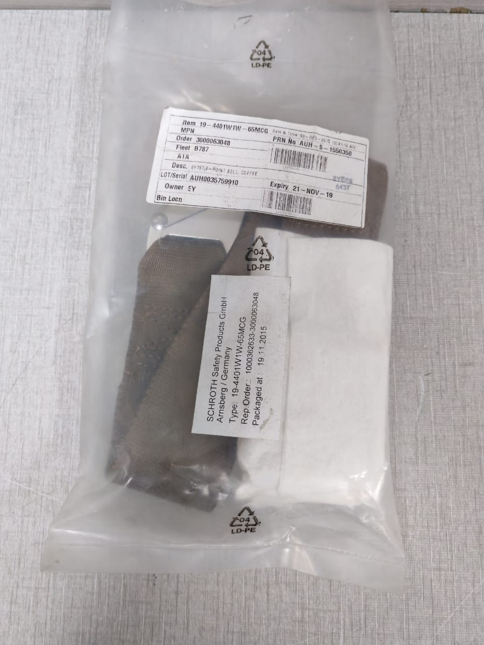 SCHROTH 19-4401W1W-65MCG SCHROTH 19-4401W1W-65MCG EY787.2 POINT BELT 4