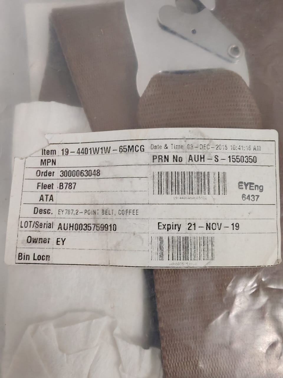 SCHROTH 19-4401W1W-65MCG SCHROTH 19-4401W1W-65MCG EY787.2 POINT BELT 5