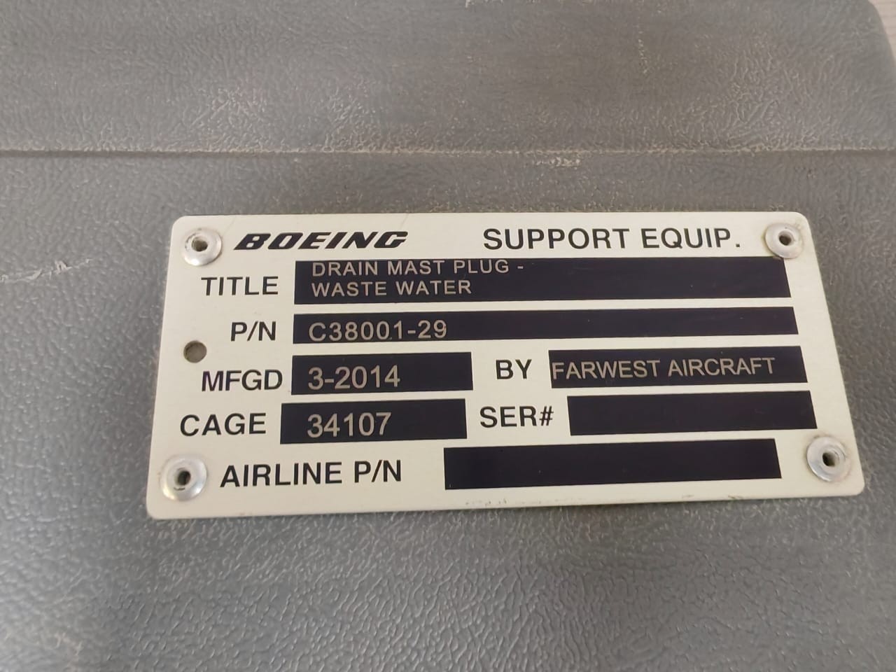 BOEING BOEING C38001-29 BOEING C38001-29 Drain Master Plug-Waste Water 8