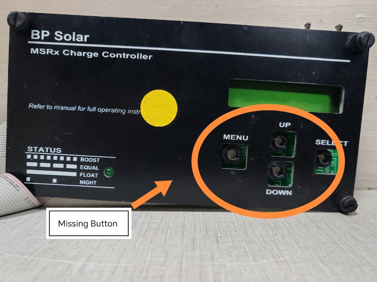 BP Solar MDC11-03202 MDC11-03202 BP Solar MSRX Charge Controller-with missing button 2