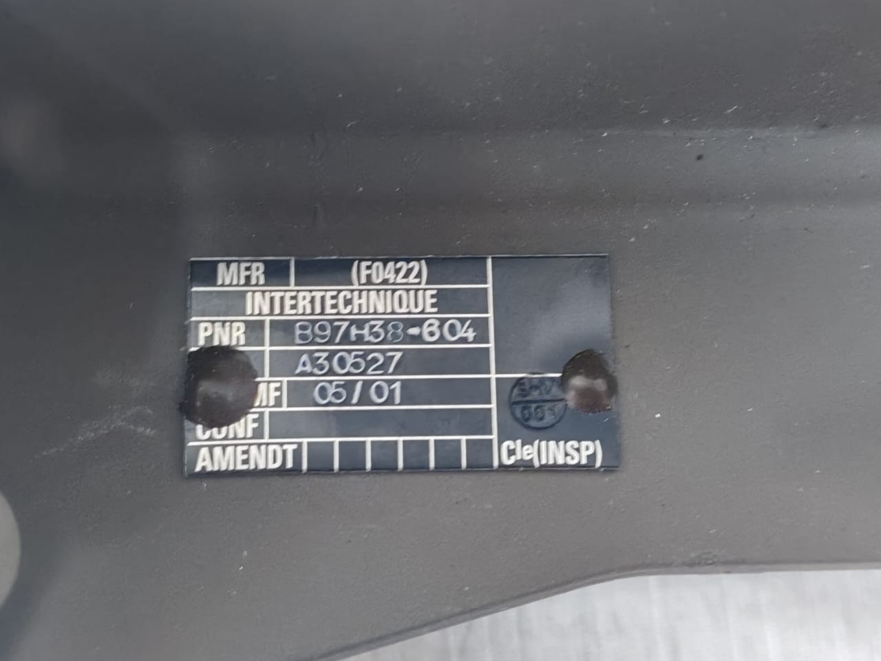 Intertechnique B97H38-604 B97H38-604 Intertechnique Valve Fuel Tank Inlet 2