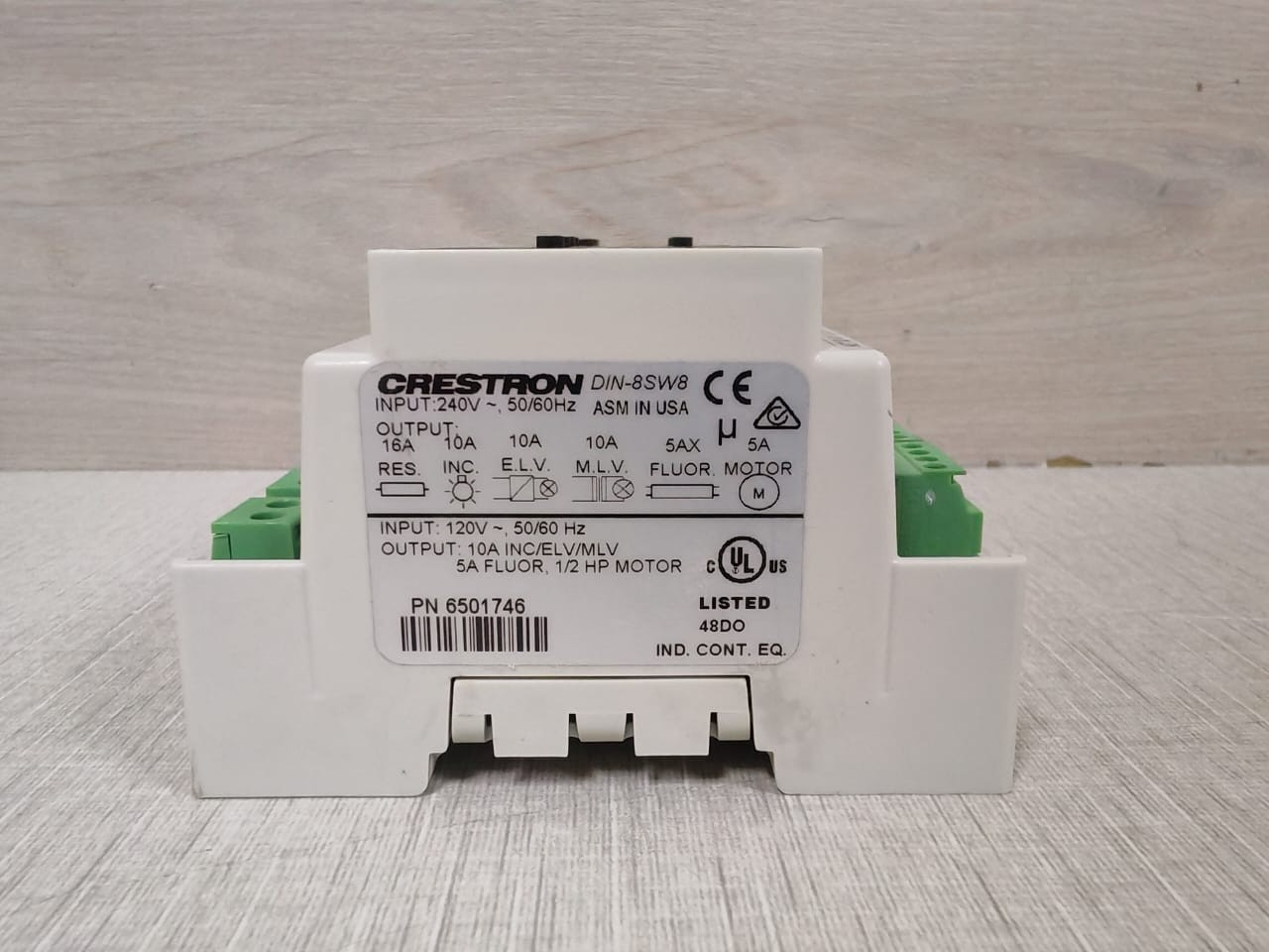 Crestron 6501746 CRESTRON DIN-8SW8 HIGH-VOLTAGE SWITCHING 240V MAX 50/60Hz PN: 6501746 7