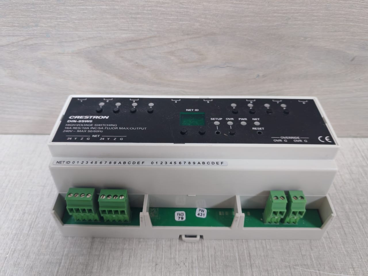 Crestron 6501746 CRESTRON DIN-8SW8 HIGH-VOLTAGE SWITCHING 240V MAX 50/60Hz PN: 6501746 8