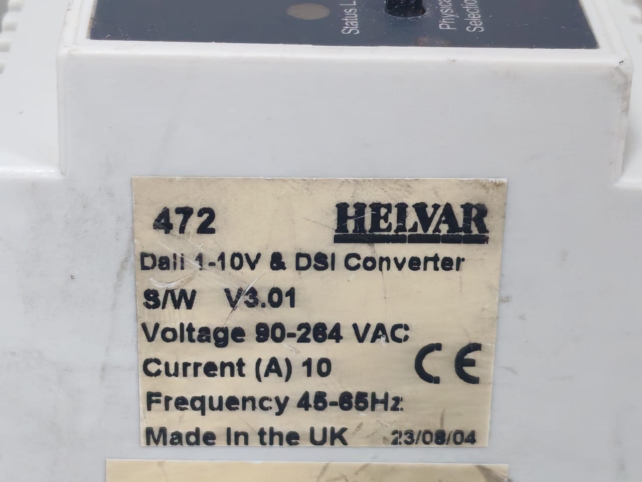 Helvar 472 Helvar 472 DALI 1-10V & DSI Converter V3.01 3