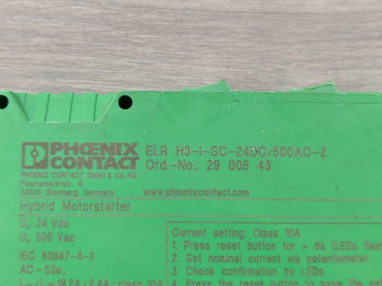 Phoenix Contact SC-24DC Phoenix Contact ELR H3-I-SC-24DC/500AC-2 Hybrid Motor Starter 2900543 4
