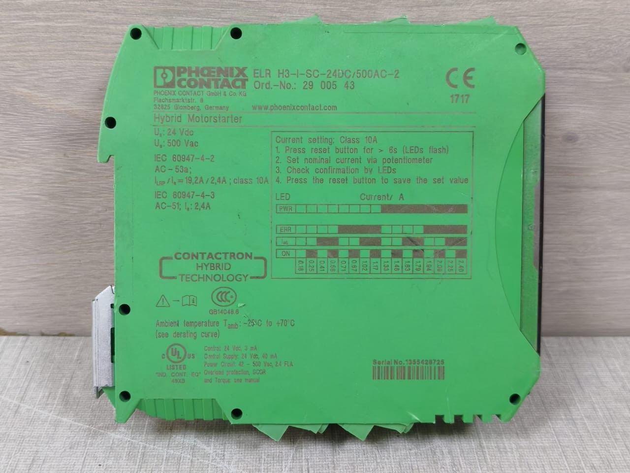 Phoenix Contact SC-24DC Phoenix Contact ELR H3-I-SC-24DC/500AC-2 Hybrid Motor Starter 2900543 5