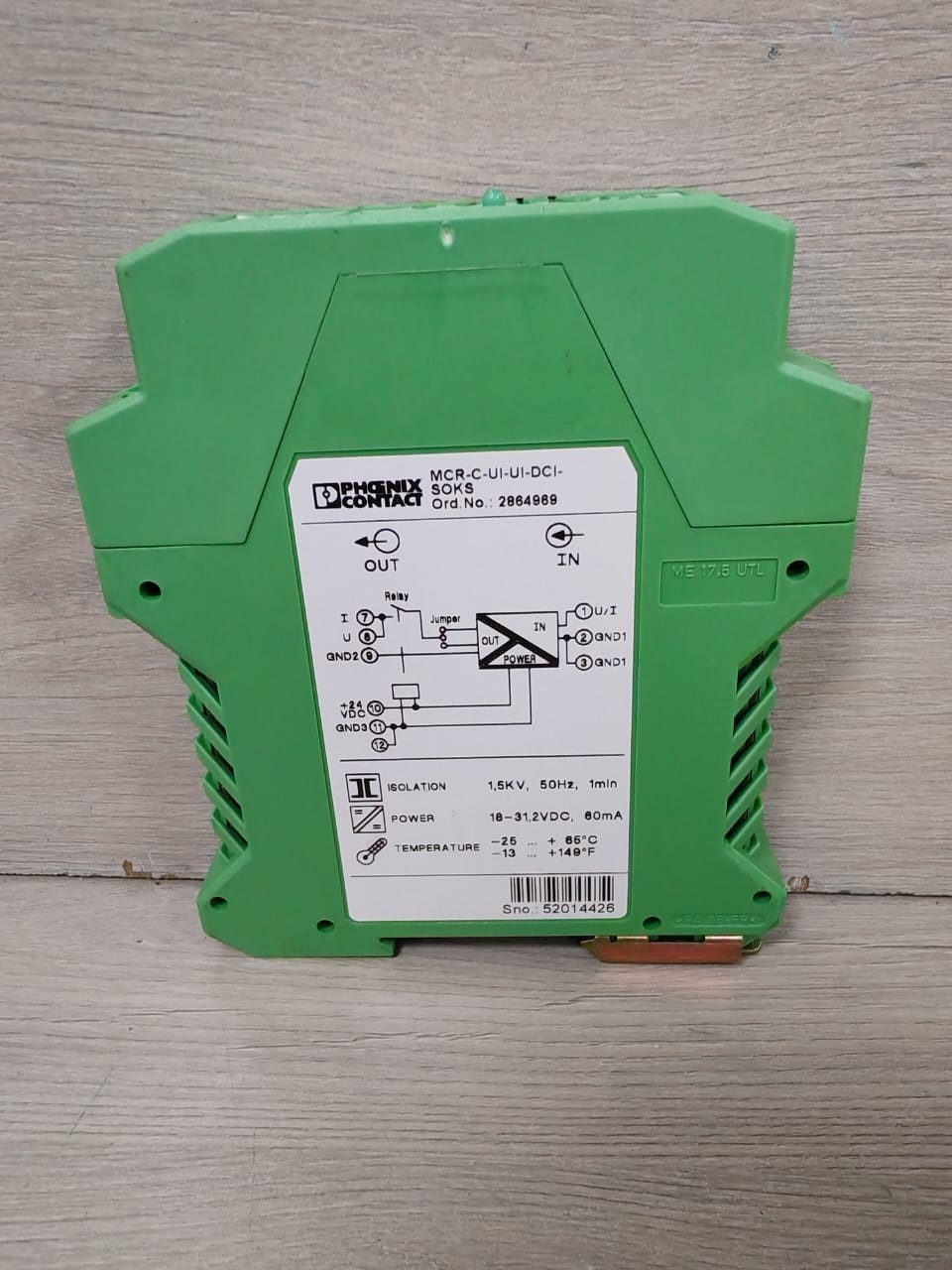 Phoenix Contact 2864969 PHOENIX CONTACT MCR-C-UI-UI-DCI 2864969 SIGNAL CONVERTER 4