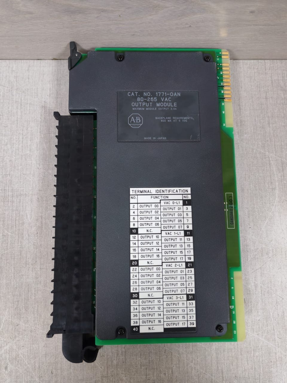 Rockwell Automation 1771-OAN Allen-Bradley 1771-OAN 80-265 VAC Output Module 6