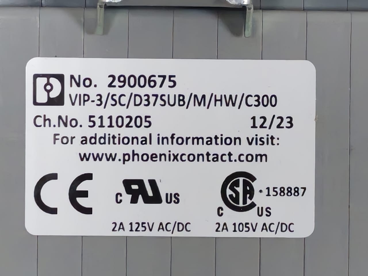 Phoenix Contact D37SUB/M/HW/C300 Phoenix Contact VIP-3/SC/D37SUB/M/HW/C300 Connection Board 2900675 5