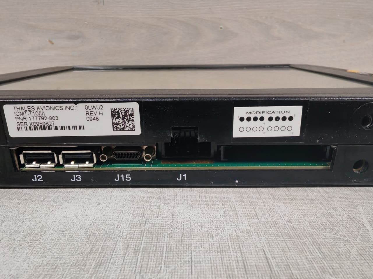 THALES 177792 THALES AVIONICS INC. 0LWJ2 ICMT-T10 PNR: 177792-803 REV H AVIATION PLANE MONITOR 3