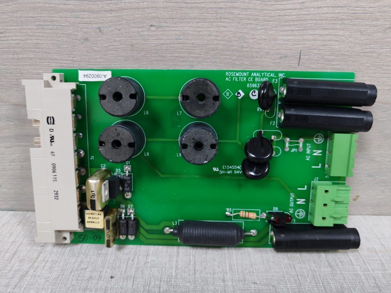 ROSEMOUNT AC FILTER CE BOARD E154554(S) SH-MI 94V-O