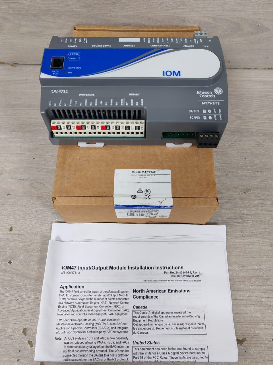 JOHNSON CONTROL MS-IOM4711-0 INPUT/OUTPUT MODULE 17 POINT