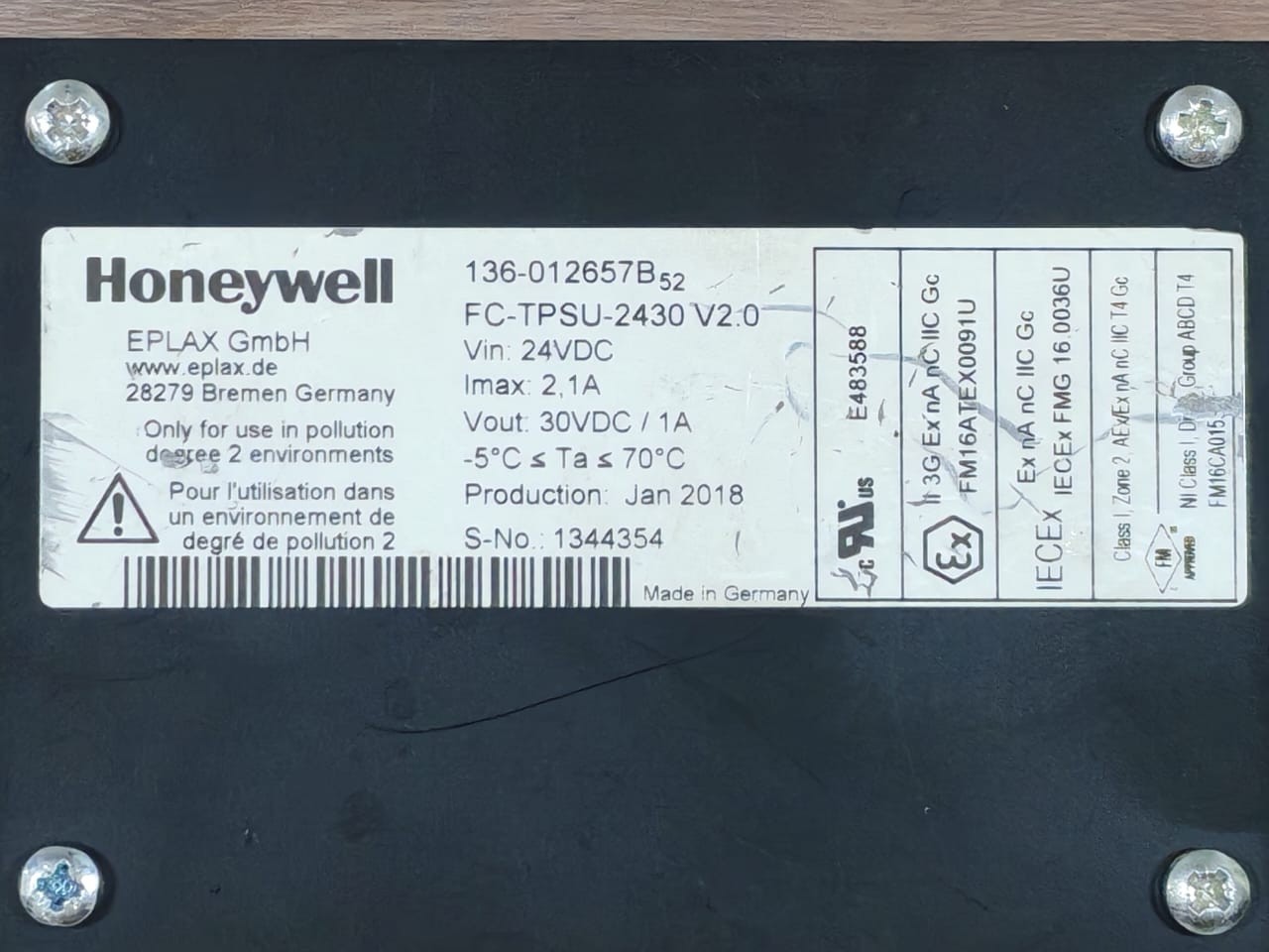 Honeywell TPSU-2430 Honeywell FC-TPSU-2430 V2.0 Power Supply Converter 136-012657B 2