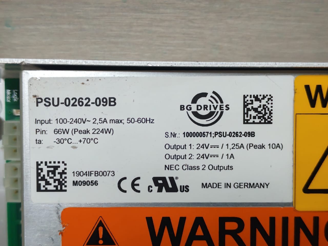 BG DRIVES PSU-0262-09B BG DRIVES PSU-0262-09B POWER MAGNETIC CAR CONTROLLER 100-240V 2