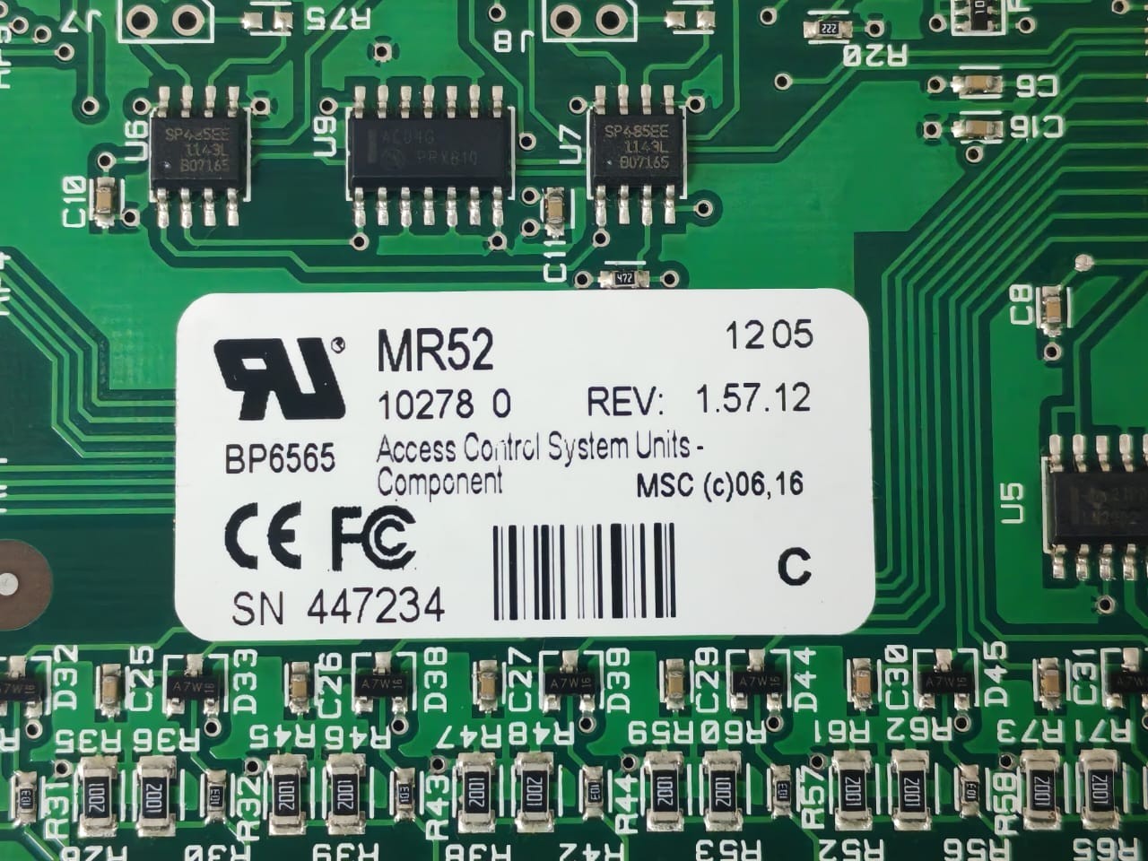 Mercury MR52 Mercury MR52 10278 0 REV 1.57.12 Dual Card Reader Interface Panel 2
