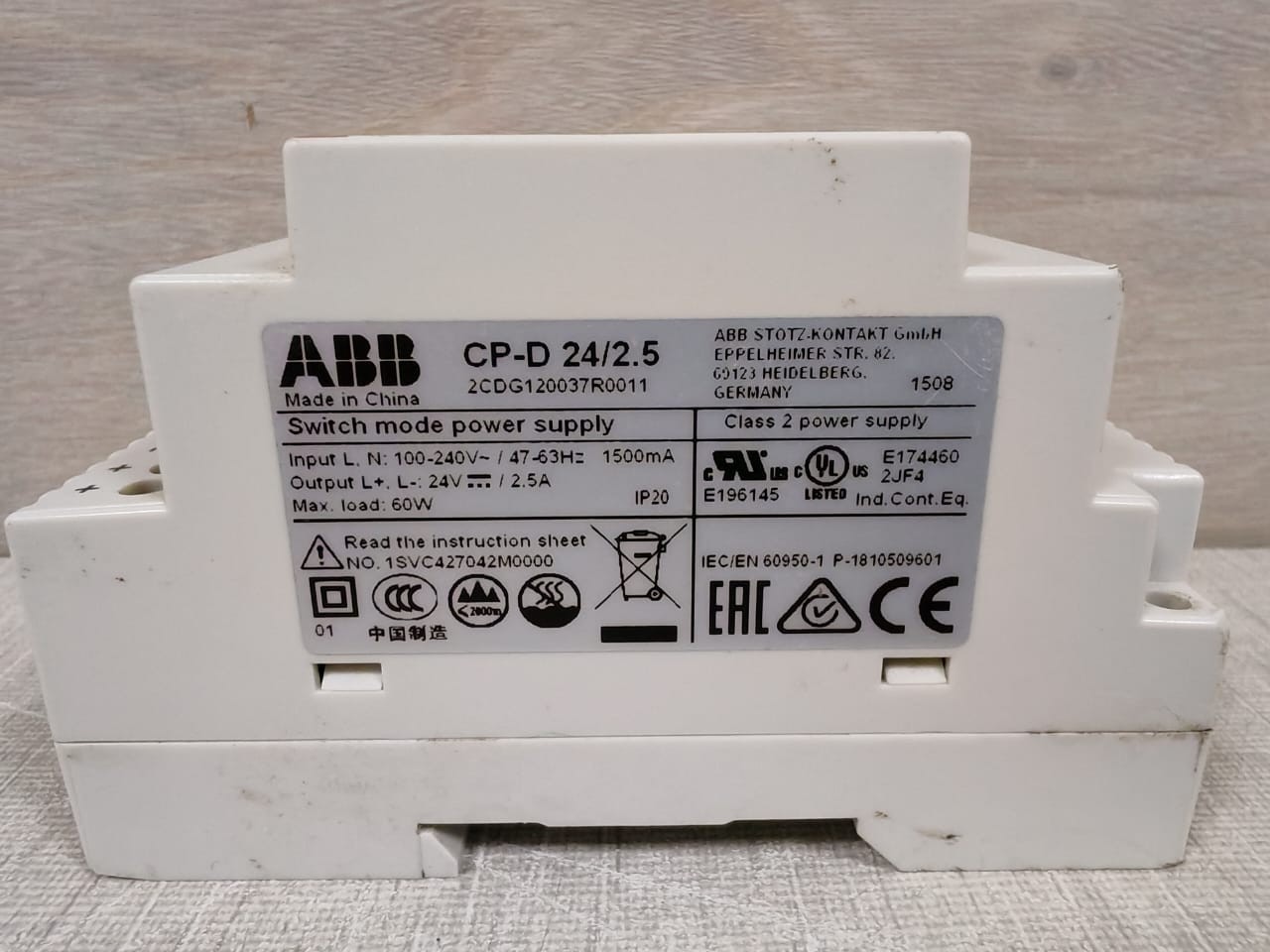 ABB 2CDG120037R0011 ABB CP-D 24/2.5 2CDG120037R0011 SWITCHING POWER SUPPLY - PROVEN 6