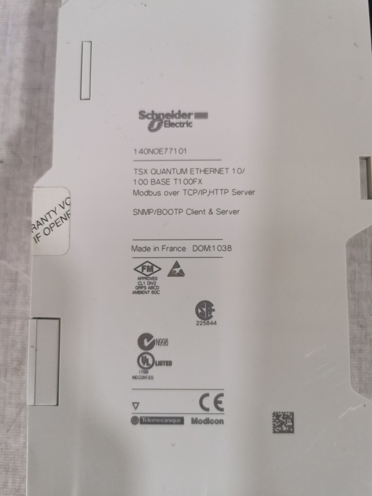 Schneider Electric T100FX SCHNEIDER ELECTRIC 140NOE77101 TSX QUANTUM ETHERNET 10/100 BASE T100FX 2