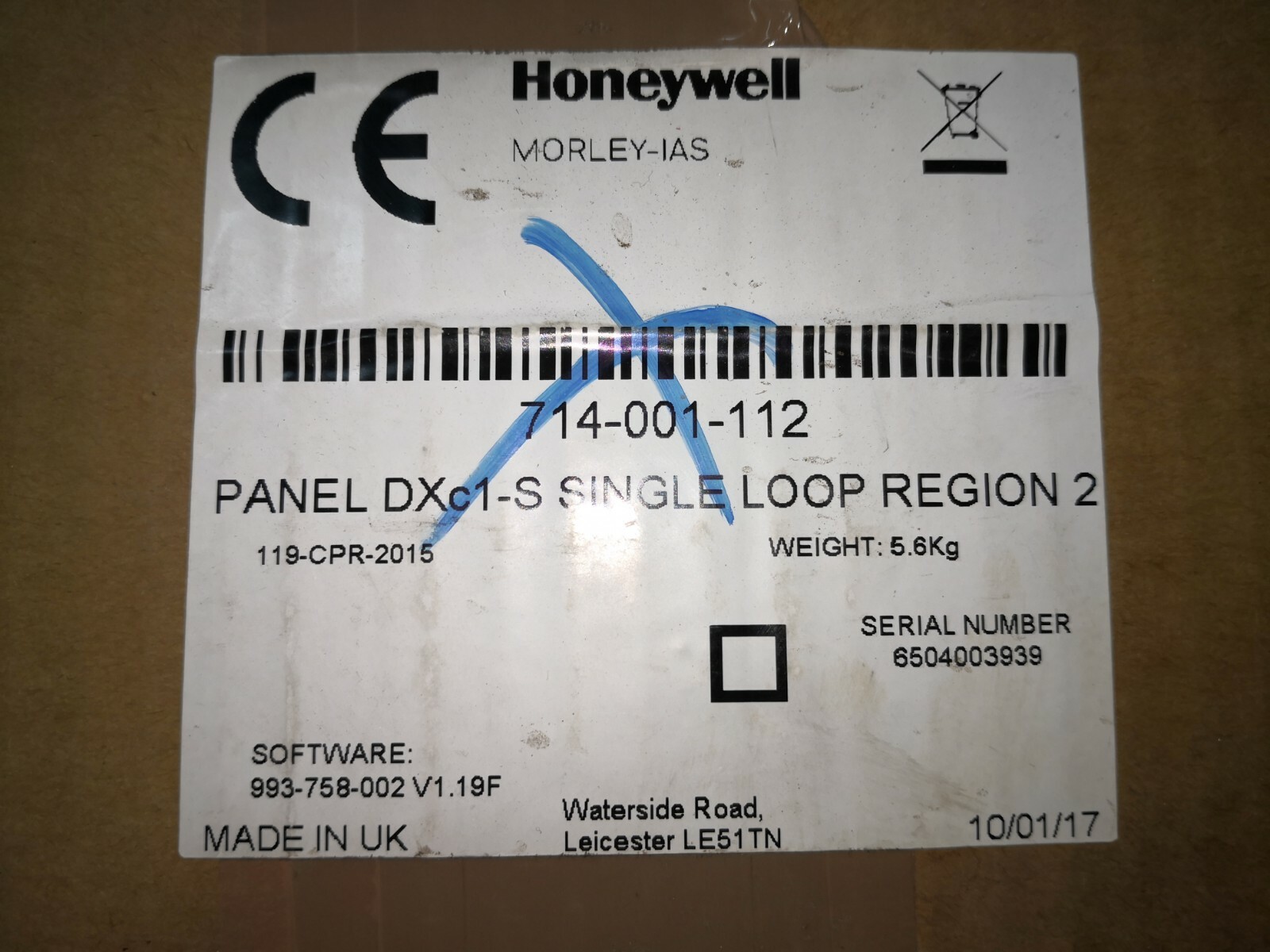 Honeywell 714-001-112 Morley IAS by Honeywell 714-001-112 Dxc1-s Single Loop Fire Alarm Panel 7