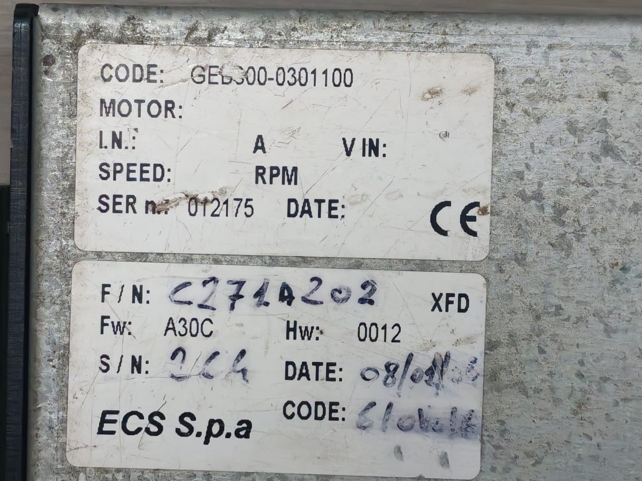 ECS GED300-0301100 ECS GED300-0301100 Variable Frequency Drive FW.A30C HW.0012 2