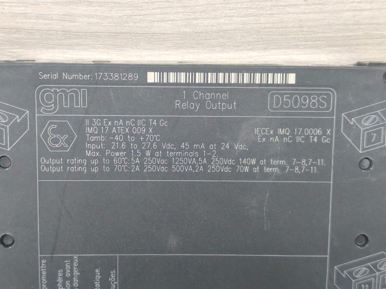 GMI D5098S GMI D5098S SIL3 Relay Output Module for 5A NE Loads 2