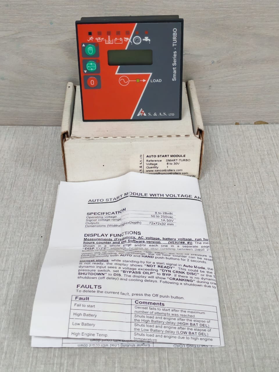 AUTOSTART MODULE WITH VOLTAGE AND FREQUENCY DISPLAY SMART TURBO 8-30V