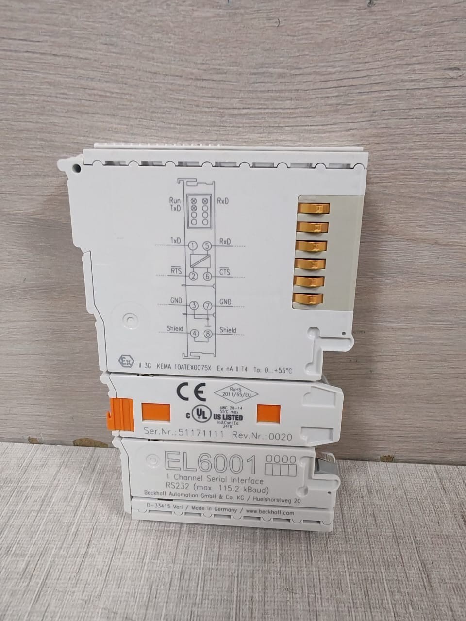 Beckhoff EL6001 BECKHOFF EL6001 CHANNEL SERIAL INTERFACE RS232 2