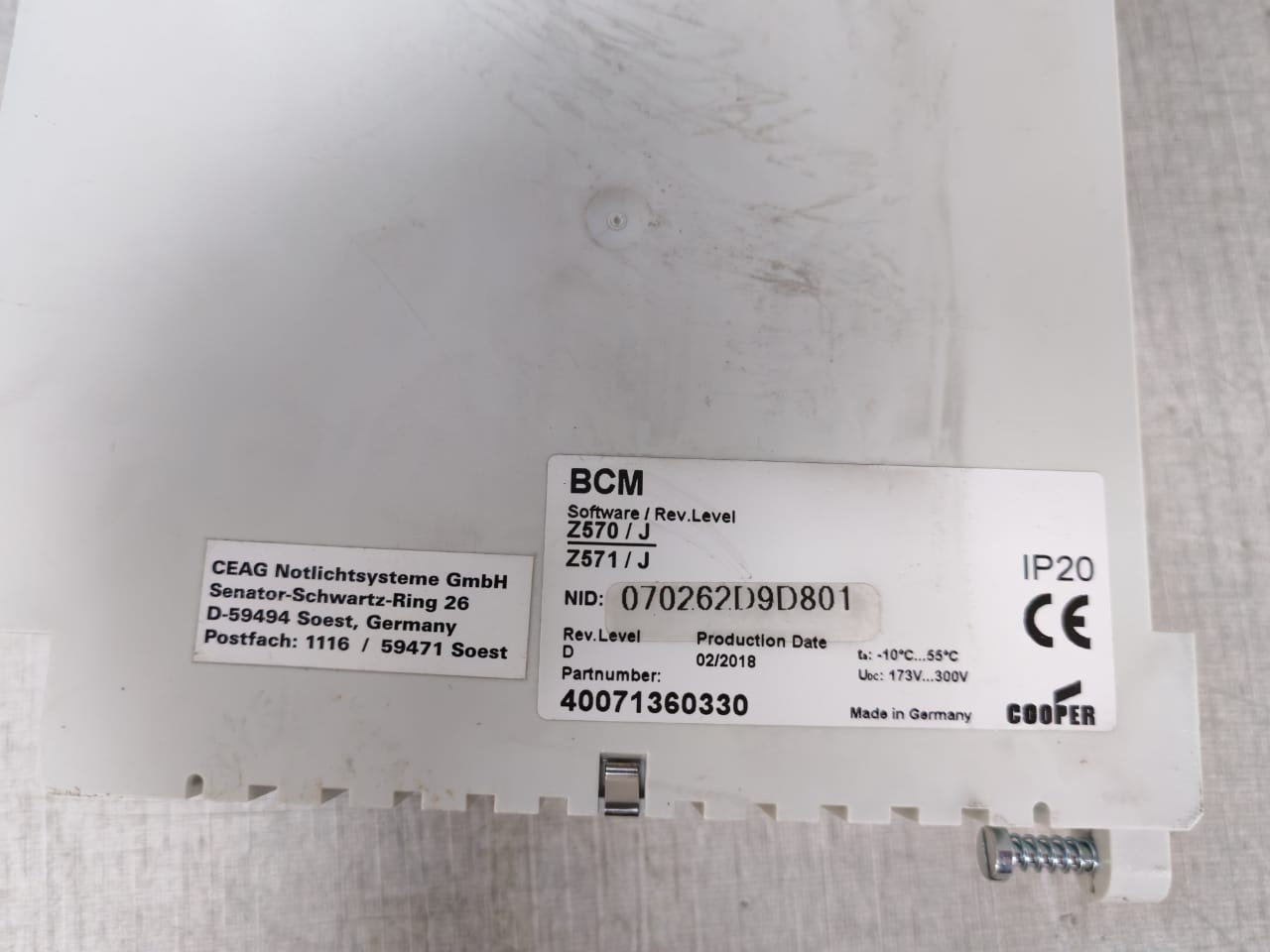 CEAG Z570/J-Z571J CEAG BCM Z570/J-Z571J REV.D 40071360330 BATTERY CONTROL MODULE 3