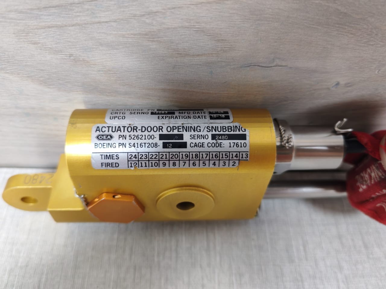 GMA 5262100 GMA PN 5262100 ACTUATOR DOOR OPENING / STOCKINGS 8